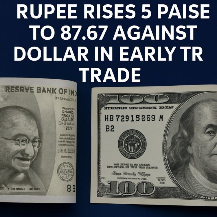 Rupee Rises 5 Paise to 87.67 Against Dollar in Early Trade 1 🇮🇳 Rupee Rises 5 Paise to 87.67 Against Dollar in Early Trade
