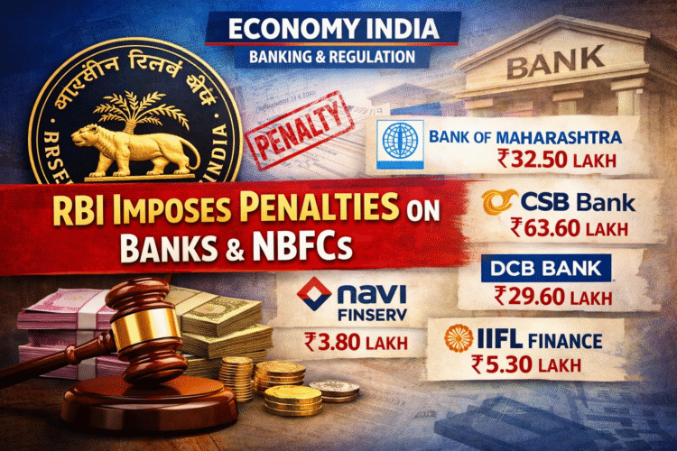 RBI Slaps Penalties on Bank of Maharashtra, CSB Bank, DCB Bank, Navi Finserv and IIFL Finance