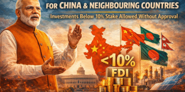 India Eases FDI Rules for Neighbouring Countries Including China; Investments Below 10% Stake Allowed Without Approval