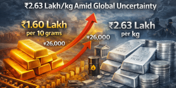 Gold Near ₹1.60 Lakh, Silver at ₹2.63 Lakh per kg Amid Global Uncertainty