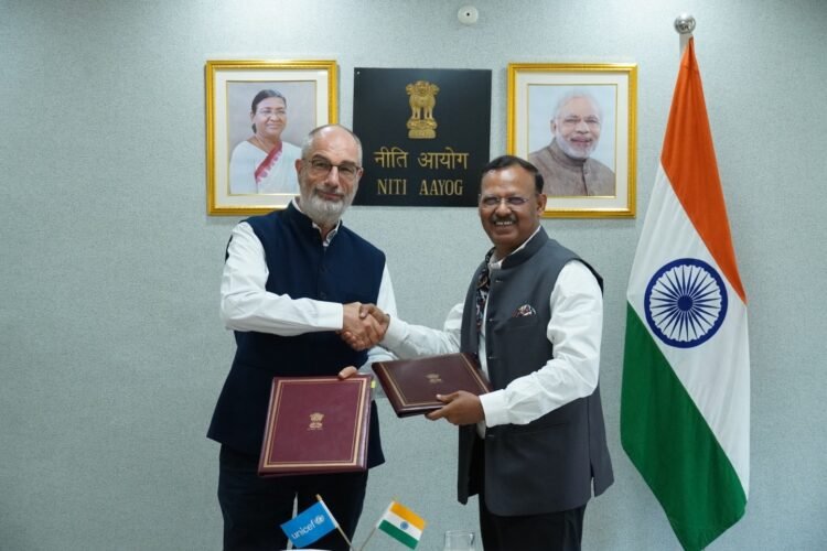 नीति आयोग और यूनिसेफ इंडिया ने आकांक्षी जिलों में पोषण व स्वास्थ्य सुधार के लिए आशय पत्र पर किए हस्ताक्षर