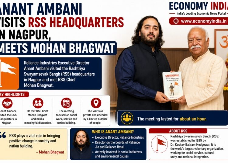 Anant Ambani Visits RSS Headquarters in Nagpur, Meets Mohan Bhagwat