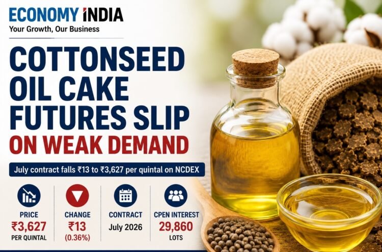 Cottonseed Oil Cake Futures Slip on Weak Demand; July Contract Falls to ₹3,627 per Quintal
