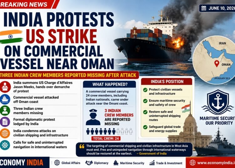 India Protests US Strike on Commercial Vessel Near Oman; Three Indian Crew Members Missing