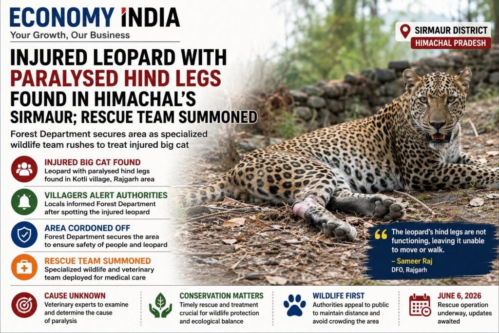 Injured Leopard with Paralysed Hind Legs Found in Himachal Pradesh