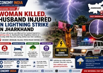 Lightning Strike Tragedy in Jharkhand: Young Woman Killed, Husband Injured in East Singhbhum
