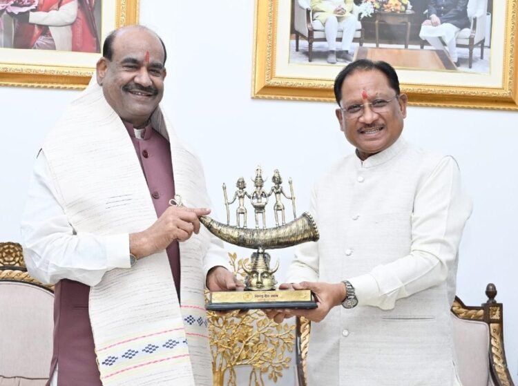 Lok Sabha Speaker Om Birla Meets Chhattisgarh CM Vishnu Deo Sai in Raipur