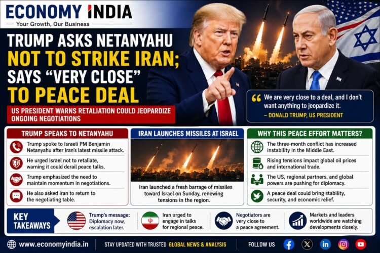 Trump Urges Netanyahu to Avoid Retaliatory Strike on Iran, Says Peace Agreement Is “Very Close”