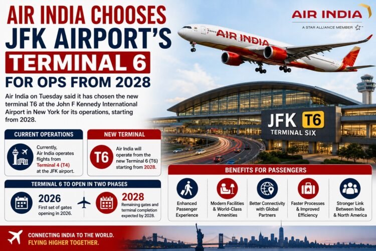 Air India to Shift New York Operations to JFK Terminal 6 from 2028 1 Air India to Shift New York Operations to JFK Terminal 6 from 2028