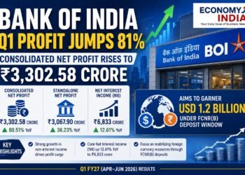 Bank of India Q1 Profit Jumps 81% to ₹3,302.58 Crore; Targets USD 1.2 Billion Through FCNR(B) Deposits