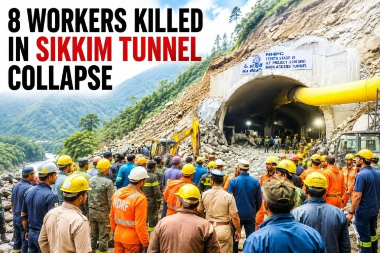 8 Workers Killed in Sikkim Tunnel Collapse, PM Modi Assures Full Support 1 Sikkim Tunnel Collapse: 8 Workers Killed
