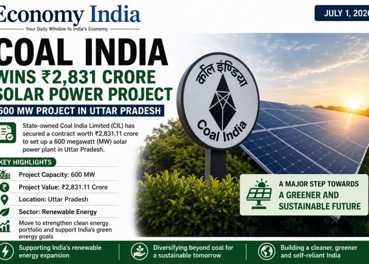 Coal India Wins ₹2,831 Crore Contract for 600 MW Solar Power Project in Uttar Pradesh