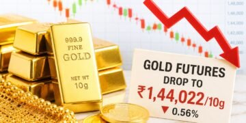 Gold Futures Drop 0.56% to Rs 1,44,022 per 10 Grams