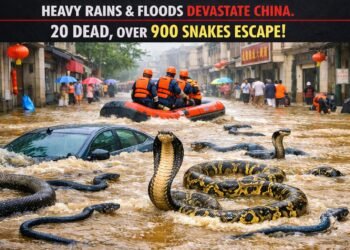 Heavy Rain and Floods Devastate China 20 Dead, Over 900 Snakes Escape