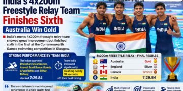 India Finishes Sixth in Men’s 4x200m Freestyle Relay; Australia Clinches Gold