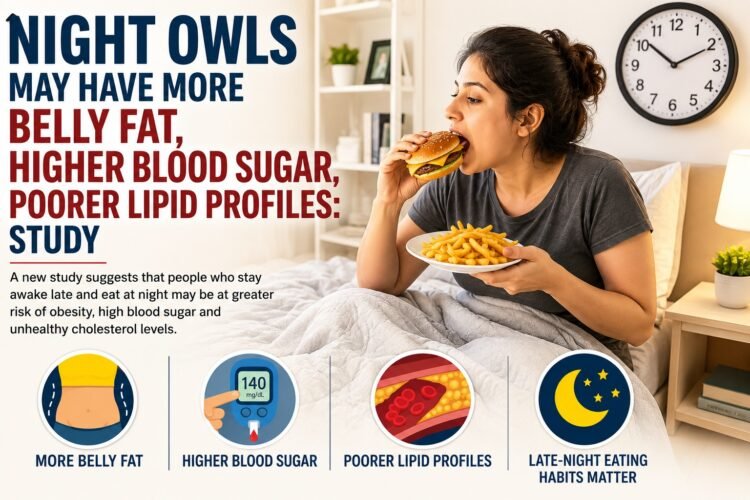 Night Owls May Have More Belly Fat and Higher Blood Sugar: Study 1 Night Owls May Have More Belly Fat