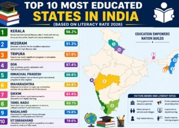 Top 10 Most Educated States in India (Based on Literacy Rate) 2 Top 10 Most Educated States in India, India Literacy Rate, Kerala Literacy, Mizoram Education, Tripura Literacy, Goa Education, Himachal Pradesh Literacy, Maharashtra Education, Tamil Nadu Literacy, Education in India, Indian States Ranking, Literacy Rate India 2026, Best Education States India, Human Development India