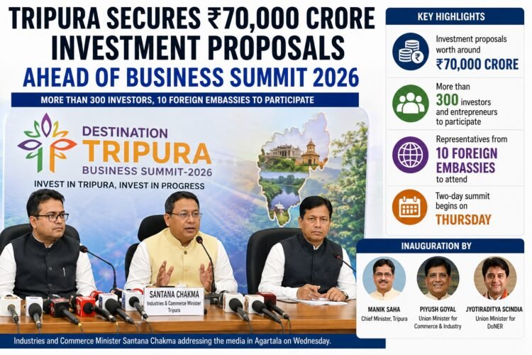 Tripura Secures ₹70,000 Crore Investment Proposals Ahead of Business Summit 2026, Eyes New Era of Industrial Growth 1 Tripura Attracts ₹70,000 Crore Investment Proposals Ahead of Business Summit 2026