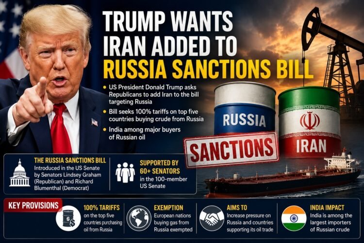 Trump Seeks to Expand Russia Sanctions Bill to Include Iran; India Among Major Oil Buyers Under Scrutiny 1 Trump Seeks to Expand Russia Sanctions Bill to Include Iran; India Among Major Oil Buyers Under Scrutiny