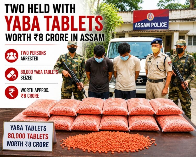 Two Arrested with Yaba Tablets Worth 8 Crore in Assam 1 Two Arrested with ₹8 Crore Worth of Yaba Tablets in Assam