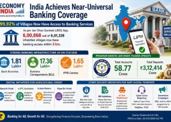 India Achieves Near-Universal Banking Coverage; 99.92% of Villages Now Have Access to Banking Services