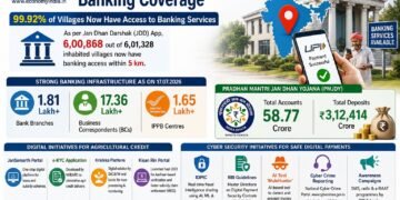 India Achieves Near-Universal Banking Coverage; 99.92% of Villages Now Have Access to Banking Services