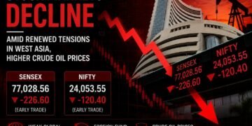 Indian Stock Market Falls as West Asia Tensions and Rising Crude Oil Prices Weigh on Sentiment