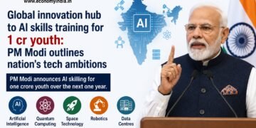 PM Modi Outlines India’s Tech Ambitions, Announces AI Skills Training for 1 Crore Youth