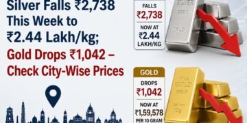 Silver Falls ₹2,738 This Week to ₹2.44 Lakh/kg; Gold Drops ₹1,042 — Check City-Wise Prices