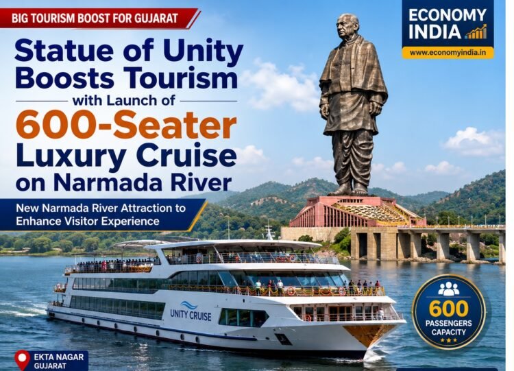 Statue of Unity Boosts Tourism with Launch of 600-Seater Luxury Cruise on Narmada River 1 Statue of Unity Boosts Tourism with Launch of 600-Seater Luxury Cruise on Narmada River