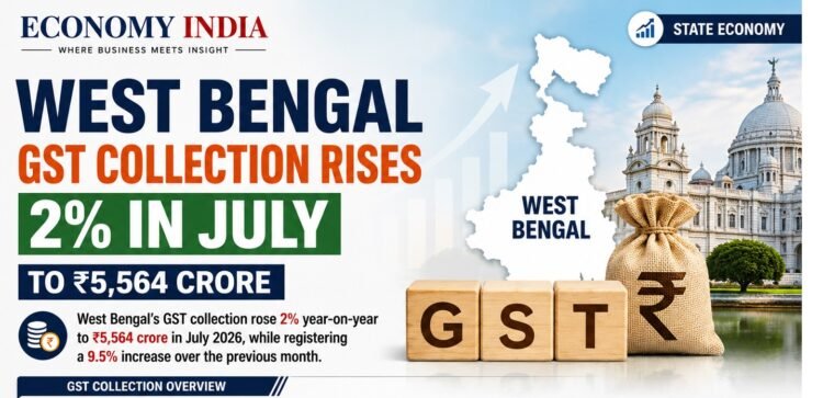 West Bengal GST Collection Rises 2% to ₹5,564 Crore in July