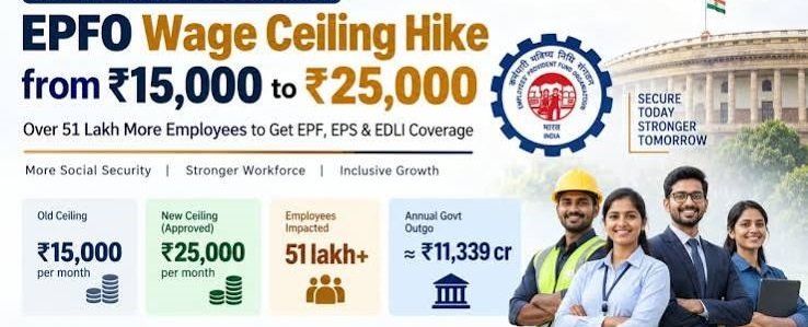 EPFO Wage Ceiling Raised to ₹25000 2