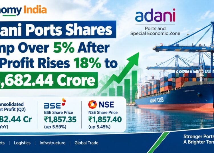Adani Ports Shares Jump Over 5% After Q2 Profit Rises 18% to ₹3,682.44 Crore