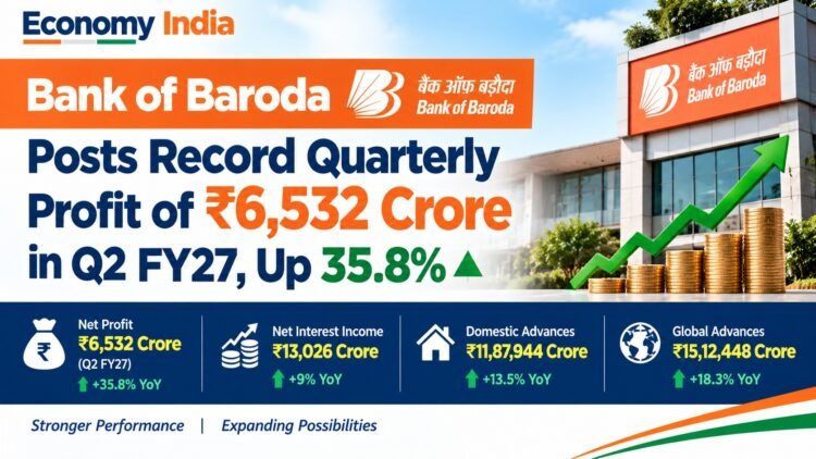 Bank of Baroda Posts Record Quarterly Profit of ₹6,532 Crore in Q2 FY27, Up 35.8%
