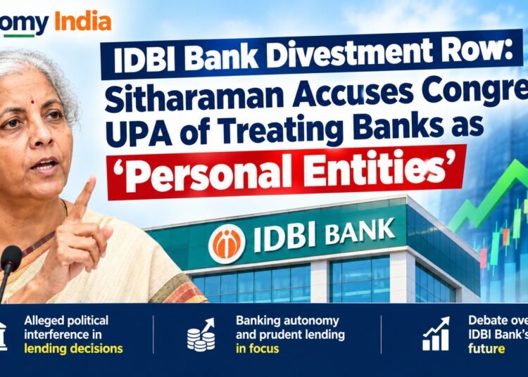 IDBI Bank Divestment Row: Sitharaman Accuses Congress, UPA of Treating Banks as ‘Personal Entities’