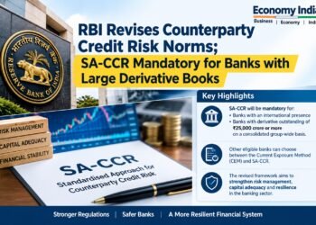 RBI Revises Counterparty Credit Risk Norms; SA-CCR Mandatory for Banks with Large Derivative Books